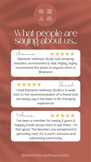 Elements Wellness Studio Brisbane on Instagram: "A studio is only as good as how people feel when they walk out the door, & honestly, the reviews speak for themselves 💛 If you’ve been watching from the sidelines, this is your nudge to jump in (and save while you’re at it): ✅ 3 Month Unlimited Yoga Pass ✅ $388 (save $122, no discount code needed) ✅ Activates from first use (buy now & save later!) Grab yours via the link in bio or message us and we’ll sort you out. ⭐️"