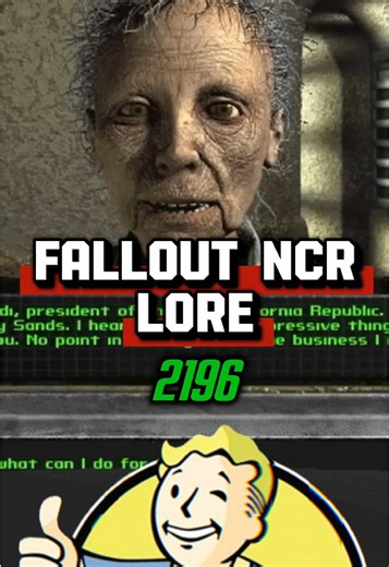 Fallout NCR Lore and History #fallout4 #falloutnewvegas #fallouttvshow #fallout : : DrakeKateri (source) https://youtu.be/zSRb1YmteUo?si=R4BuFtVUmN2FQ-5C