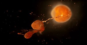 Wild simulations of cosmic collisions show the Moon forming in just hours