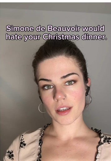 Christmas boundaries, but make it existentialist. #simonedebeauvoir #philosophytok #christmasdinner #familydynamics #boundaries