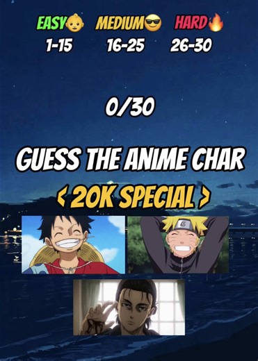 30 Famous Anime Characters Quiz Challenge