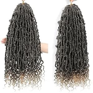 Butterfly Locs Crochet Hair With Curly Ends 24 Inch 6 Packs Pre Looped Long Butterfly Soft Locs Distressed Butterfly Faux Locs Synthetic Goddess Locs Hair Extensions (24 Inch, T27#)