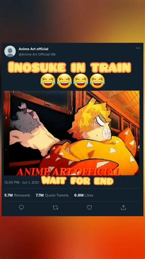 inosuke in train😂😂😂😂,inosuke funny scene 😂😂😂😂 #demonslayer #inosuke #funnyshorts