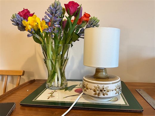 Vintage Table Lamp Hand Painted Jersey Pottery - Etsy