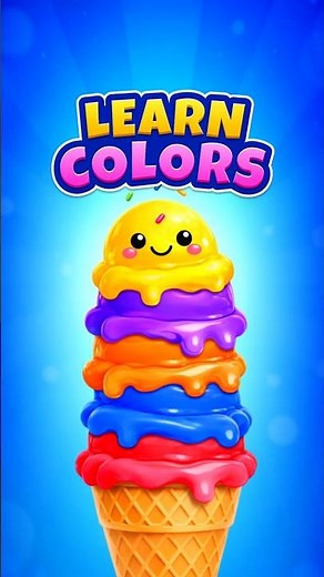 Learn Colors 🍦 | 🔴🔵🟠🟣🟡 Colours For Toddlers & Kids | Toddler Learning Videos #shorts