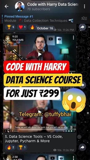 code with harry data science course free, code with harry python #datascience #ai #ml #shorts
