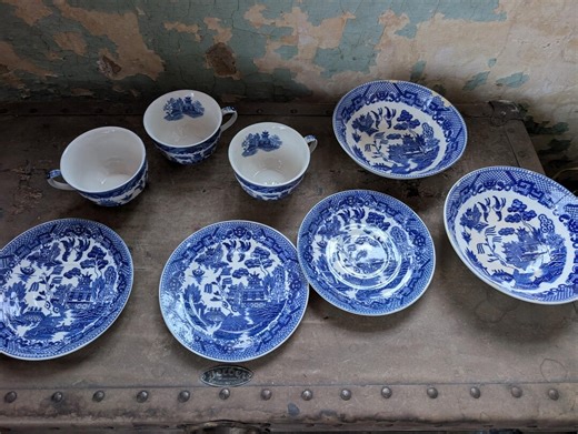 Vintage Blue Willow Japan China Dish Set - Etsy