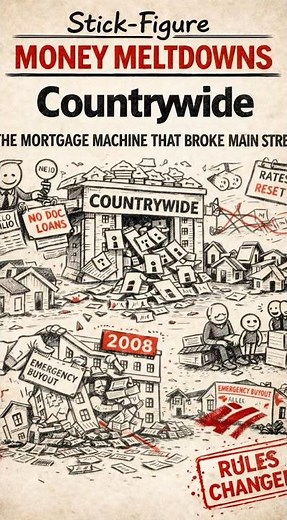 Countrywide Collapse — When Wall Street Sold Toxic Mortgages to Everyone (Stick Figures)