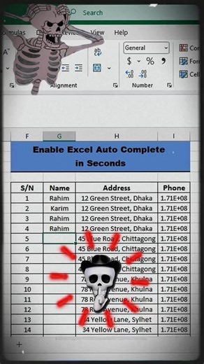 Excel Auto Complete For Cell Values 😮✅ #trending #excel #exceltips #exceltricks #viral Turn On Skill