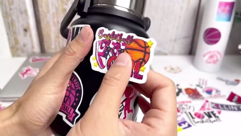 BEATRI Basketball Girl Stickers 50Pcs Women Basketball Waterproof Vinyl Decor & Party Favors for Laptop, Water Bottle, Skateboard & Travel Gear | Non-Repeating Decals, High-Definition Print