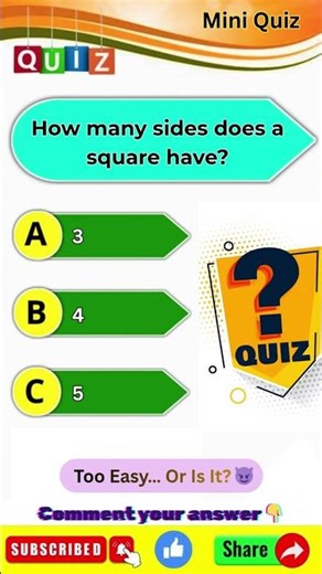 Comment Your Answer? 🔲 | Mini Quiz | Quiz #quiz #miniquiz