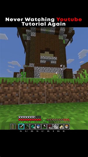 Never Watching Youtube Tutorial Again #minecraft