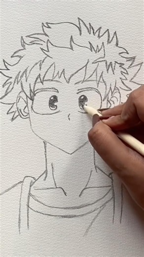 Drawing Deku from My Hero Academia ✏️#Shorts #drawing