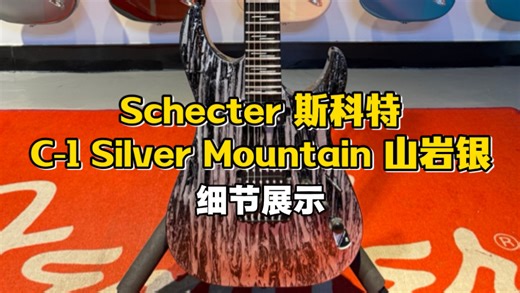 Schecter斯科特电吉他 韩产C-1 Silver Mountain山岩银 桃花芯木琴体 乌木指板 细节拍摄