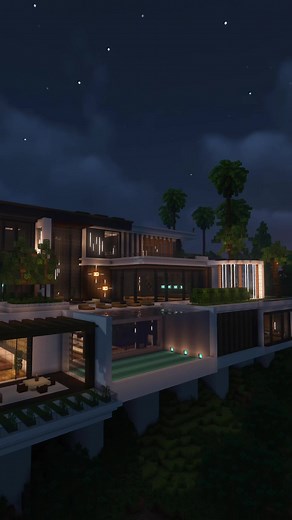 Schematic and world download on my patreon :) LA hills mansion built with @Waspycraft and @Airtugmc #minecraft #mc #mansion #interior