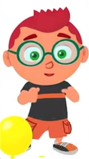 Leo from Little Einsteins blowing yellow balloons