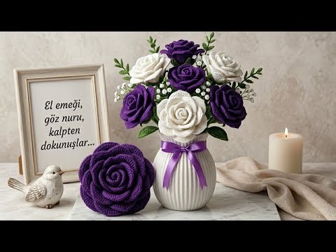 This knitted rose pattern has become trendy.How to Prepa Knitted Flower Bouquet?Detailed Description