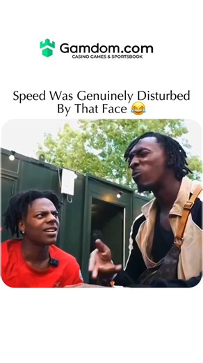 trend mintz on Instagram: "The video captures streamer IShowSpeed engaging in a bizarre vocal battle with a street performer who communicates through rapid clicking sounds, culminating in a facial contortion where the man retracts his lips into a tight circle, leaving the streamer visibly disturbed and speechless. Posted by a viral clip curator, this clip has garnered 12,700 likes and 590,000 views since December 2025, sparking replies that laugh at the streamer's rare inability to match the str