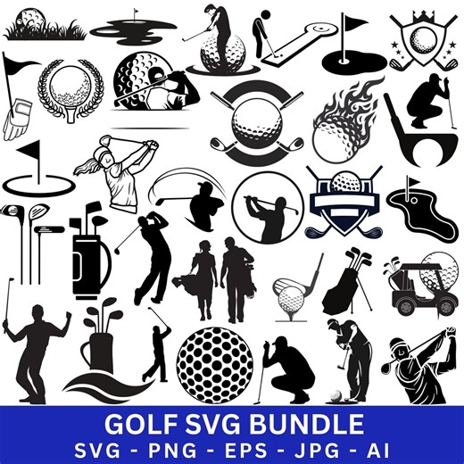 Golf SVG Bundle: Golf Ball Clipart, Sports Design (digital Download) - Etsy