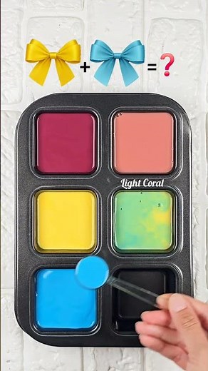 Vibrant Color Fusion Palette – Coral Red, Sunshine Yellow & Electric Blue Mix #artshorts #colors