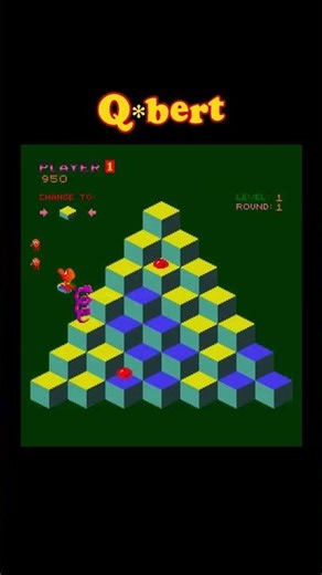 Q*bert 1 – Classic Arcade Gameplay#shorts