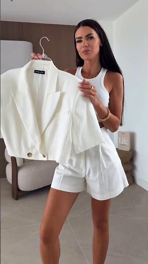 Summer Suiting: Chic White Blazer & High-Waist Shorts for Effortless Style #summerfashion #ootd