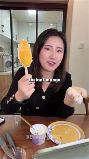 Mango Yogurt Ice Cream Hack 🥭🍫 Easy No Machine Dessert!