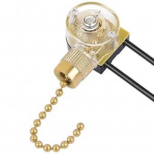 Ceiling Fan Light Switch ZE-109, On-Off Pull Chain Switch Compatible with Most Ceiling Fan Light, Wall Lamps, Cabinet light-Brass Chain