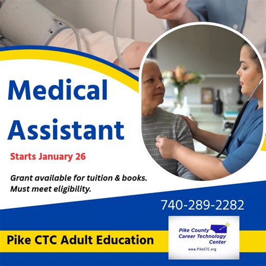 Pike CTC Adult Education 740-289-2282...
