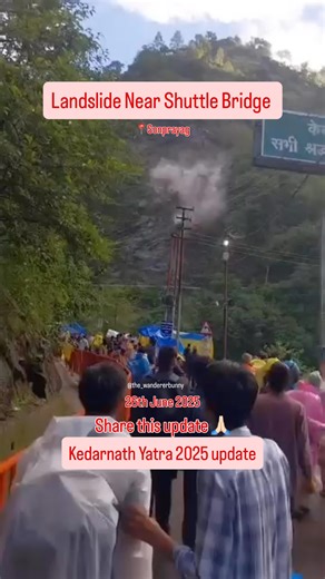 The Wanderer Bunny on Instagram: "Landslide occurred near Shuttle service bridge this morning around 8-8:30 am at sonprayag. Request to all kindly plan accordingly or else delay your yatra because in coming days weather is going to be harsh in that area. Follow me @the_wandererbunny And thanks to @sumitbhandari581 bhai for this update and for helping us all keeping updated 🙏🏻 Har Har Mahadev 🔱 #kedarnathtemple #kedarnath #landslide #chardhamyatra #chardham #travel #travelsafe #sonprayag #uttr