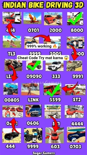 Indian bike driving 3D Cheat Codes 🔥 999% working Tricks 2026 ⚡ #trending #viral #shorts #gaming
