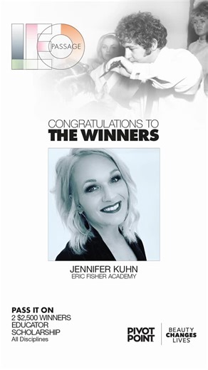 Pivot Point International on Instagram: "💡 Passing On Knowledge, Shaping Futures 💡 In partnership with @beautychangeslives, Pivot Point International proudly introduced the Leo Passage Educator Scholarship. 🌟 Congratulations to Jennifer Kuhn (@jfry0408) of Eric Fisher Academy (@efacademy)—one of our Spring 2025 Leo Passage Educator Scholarship Recipients! 🍎 In their video submission, Jennifer showed how they embody the values of bravery, curiosity, and sharing knowledge—the same values that 