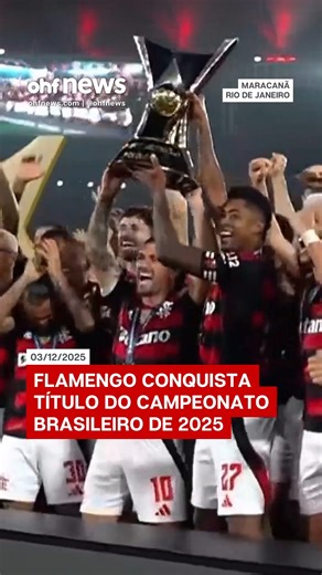 OHF News on Instagram: "O Flamengo conquistou o título do Campeonato Brasileiro de 2025 nesta quarta-feira, 3, ao vencer o Ceará por 1 a 0 no Maracanã, em partida válida pela 37ª rodada. O gol que garantiu a taça foi marcado por Samuel Lino. Com a vitória, o clube alcança seu nono título nacional — 1980, 1982, 1983, 1987, 1992, 2009, 2019, 2020 e 2025. O Flamengo também venceu o Módulo Verde de 1987, embora tanto a Confederação Brasileira de Futebol (CBF) quanto a Justiça reconheçam o Sport como