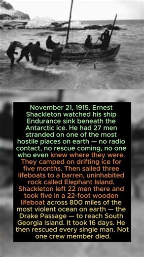 Their Ship Sank in Antarctica. He Sailed 800 Miles in an Open Boat to Save Them.