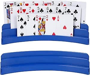 2 Pack Three-Layer Design Playing Cards Holders，Playing Card Holder for Kids Adults Hands Free Card Holder for Family Card Game Nights Poker Parties