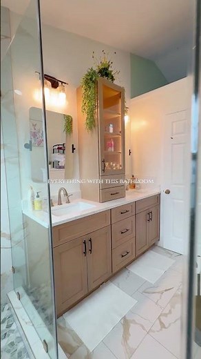 The Shower is GORGEOUS! ✨ Modern Bathroom Renovation Tour with Marble Tiles & Gold Fixtures