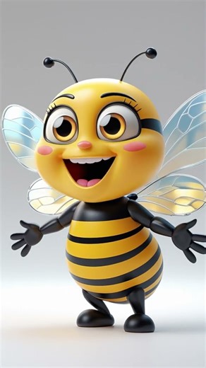 Funny 3D Cartoon Bee Spreading Happiness #shorts