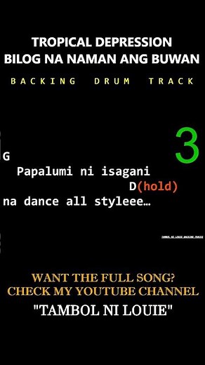 Tropical Depression - Bilog Na Naman Ang Buwan (Chords with Lyrics & Drums) #reggae #tunogkalye