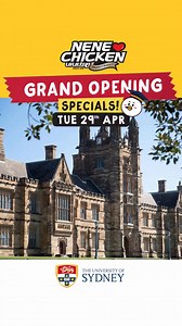 15 reactions | NeNe Chicken University of Sydney(USYD) will be having its’ Grand Opening Special on Tuesday the 29th April with Free Tasting Boxes(limited stock)! Spend over $15 at NeNe Chicken USYD and Receive a Scratch Card (Each Scratch Card has a prize such as free 18pcs Wingettes & Drumettes, free tornado potato plus much more) Hurry as while stocks last! Come on down to say Hi to our NeNe Mascot while you’re there! | NENE Chicken Australia | Facebook