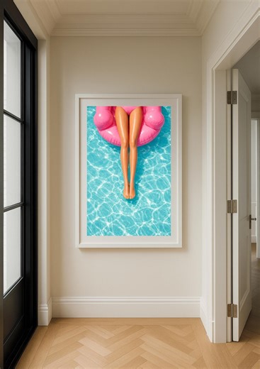 Pink Pool Float Wall Art Print – Luxury Summer Aesthetic Poster, Glam Poolside Decor, Feminine Bathroom or Bedroom Wall Art - Etsy