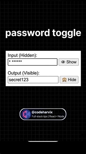 Toggle Password Visibility with 1 Line of Code! 👁️💻