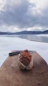 Meatball Sandwich in the Snow?! 😍🔥 #outdoorliving #cooking #outdoorcooking #asmr #meatball | The Nikos Knife