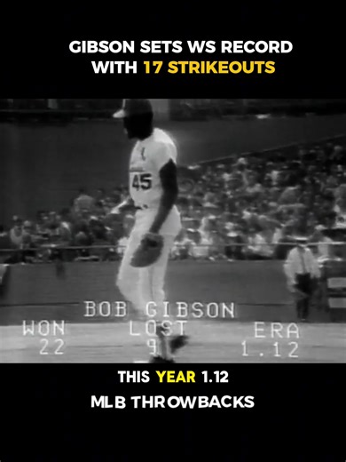 25K views · 460 reactions | On October 2, 1968, Bob Gibson set a new World Series record by striking out 17 batters in a one-hit shutout against the Tigers in Game 1. (via MLB) #BobGibson #Cardinals #baseball #MLB #MLBThrowback | MLB Throwbacks | Facebook