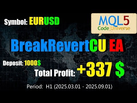 MQL5. BreakRevertCU EA. Profit +337$. Full code.Test on EUR/USD