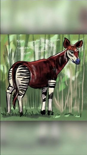 Okapi Artwork 😜 #art #drawing #animals #challenge #cartoon #digitalart #shorts #fyp #okapi