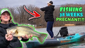 Wife Impressively Fishing at 38 Weeks Pregnant in Kayak