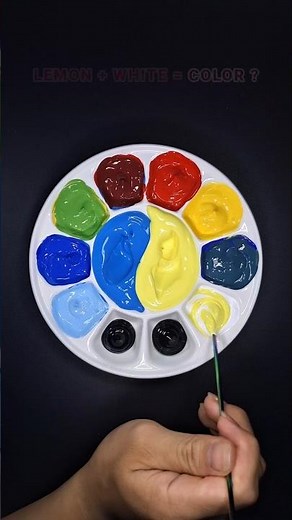 🌈 Cyan VS Lemon - name your favorite color? #colormixing #satisfying #cyanvslemon