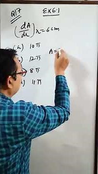 Ex 6.1 Q17 Class 12 Maths Application of Derivatives | Chapter 6 | MCQ Area Rate Change of a Circle