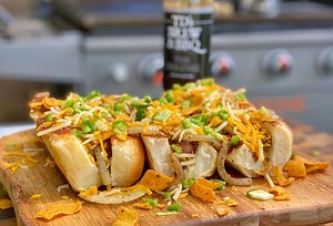 17K views · 162 reactions | CJ Frazier goes a little wild in this one and goes all out on the Chili Cheese Hot Dog Frito Bandito. You won't want to miss this!! | Blackstone Products | Facebook