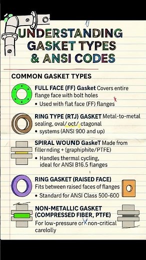 Gasket Type & ANSI Codes Explained #GasketTypes #ANSICodes #OilAndGasIndustry #MechanicalEngineering